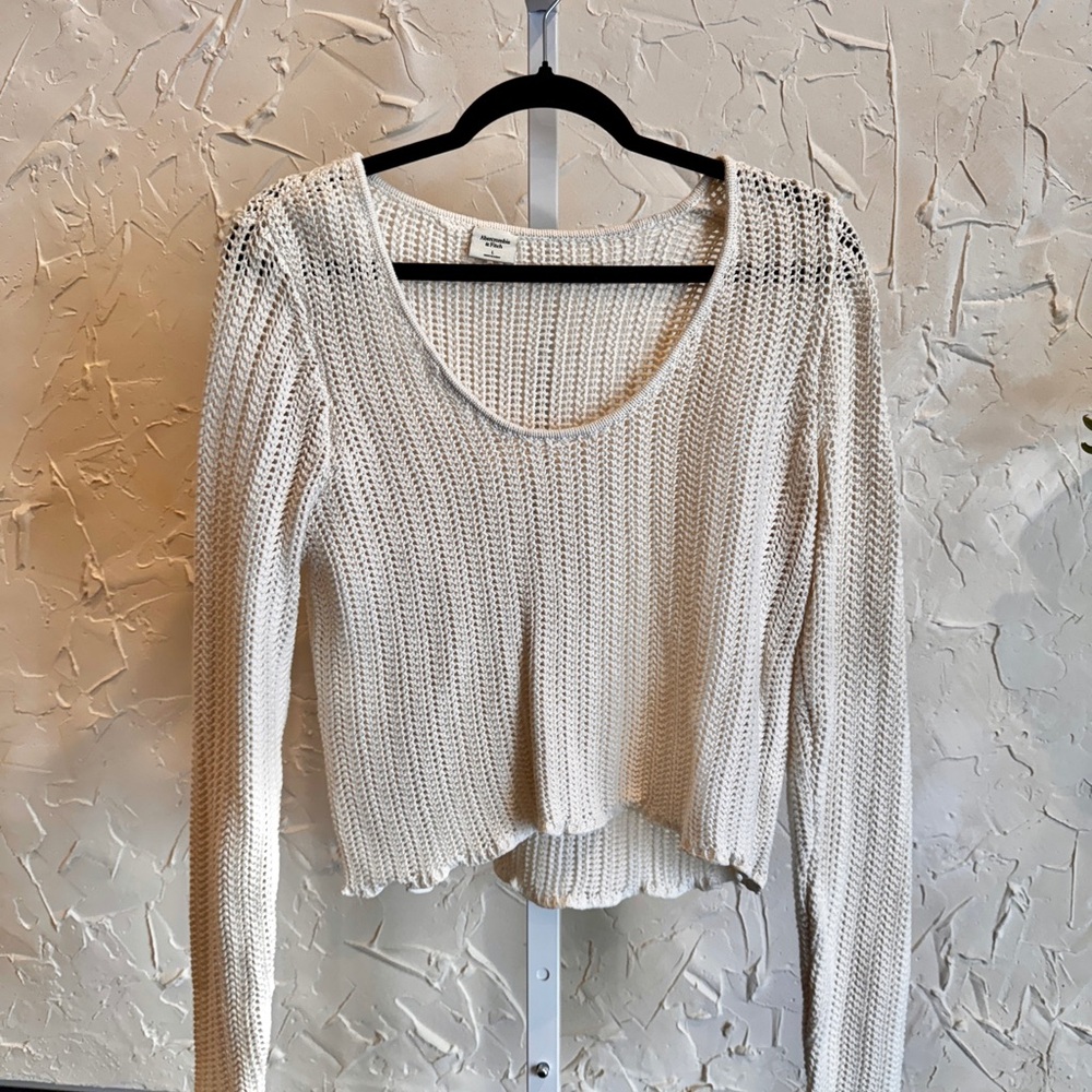 Abercrombie, Knit Off White Sweater, L